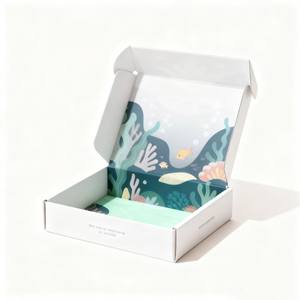 Boîte postale en carton ondulé personnalisée pour cadeaux vêtements sous-vêtements chaussures chaussettes chemise en <span class=keywords><strong>papier</strong></span> laminé mat gaufré de fourrure - Product Image 1