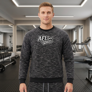 Sweat-shirt tricoté pour homme AFI Sport Wears, col rond, logo en relief sur le devant, vêtements d'hiver, polyester/coton, anti-rétrécissement, respirant - Product Image 5