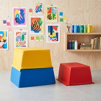 Nouvelle conception de section de jeu souple pour enfants Boîte à chevaux trapézoïdale junior Boîte d'entraînement au saut couvert de PVC