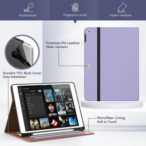 Laudtec Shockproof Pu Leather Tablet Cover Multi-Angle Stand <b>Case</b> With Pencil Holder Card Pocket For <b>Ipad</b> <b>9Th</b> <b>Generation</b> Pbk327 - Product Image 3