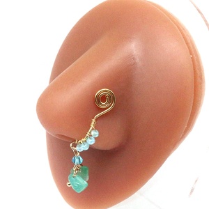 Gaby More เครื่องประดับจมูก,คลิปจมูกแบบไม่เจาะ CZ จี้หินกระต่าย - Product Image 6