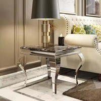 Mobilier de maison en métal de table d'appoint en céramique brillante nordique pour l'utilisation de villa ou d'hôtel de salon