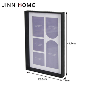 Jinn nhà hộp sâu khung ảnh năm bức ảnh trong vòm nghệ thuật gắn gỗ đen/khung hình tùy chỉnh màu trắng - Product Image 3