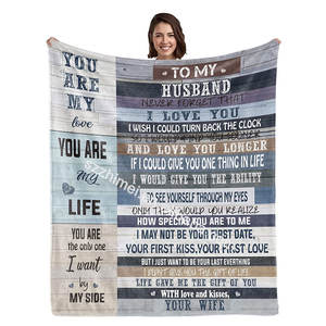 Venta caliente personalizado a <span class=keywords><strong>mi</strong></span> esposa marido hombre <span class=keywords><strong>novia</strong></span> carta patrón San Valentín regalo impreso manta de felpa - Product Image 4