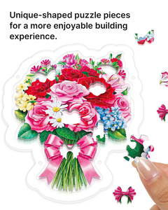 Rompecabezas de Acrílico con Diseño de Ramo de Flores, 62 Piezas, Decoración Floral con Rosas Impresas con UV, Regalo Hecho a Mano para San Valentín, Cumpleaños, Aniversario - Product Image 5