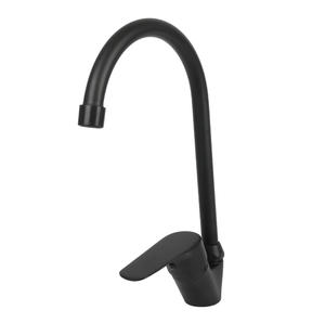 Rubinetto Monocomando Moderno Nero Opaco di Tendenza, Adatto per Lavello Cucina, <span class=keywords><strong>Lavabo</strong></span> e Doccia, in Lega di Zinco Massiccia - Product Image 5