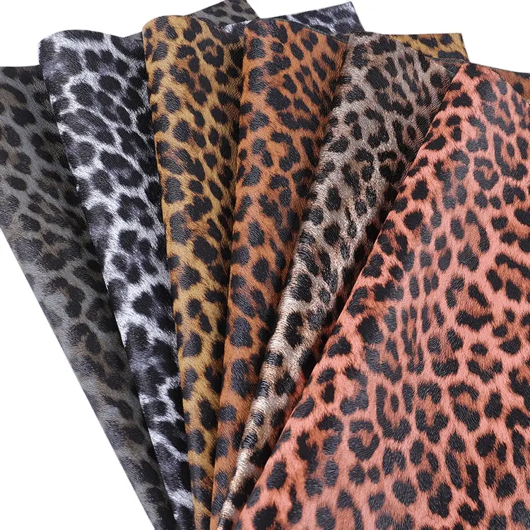 Wholesale High Quality PVC Printed Leather For Luggage Artificial Synthetic Leopard Pattern