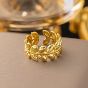 Bagues de luxe en acier inoxydable plaqué or 18 carats, motif cœur et papillon, pour femme, style vintage, fleur géométrique, idéales pour un cadeau - Product Image 3