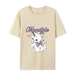 Envío desde EE. UU. OEM/ODM Camiseta personalizada de alta calidad con temática de gato con lazo y estampado de gato Camiseta personalizada - Product Image 2