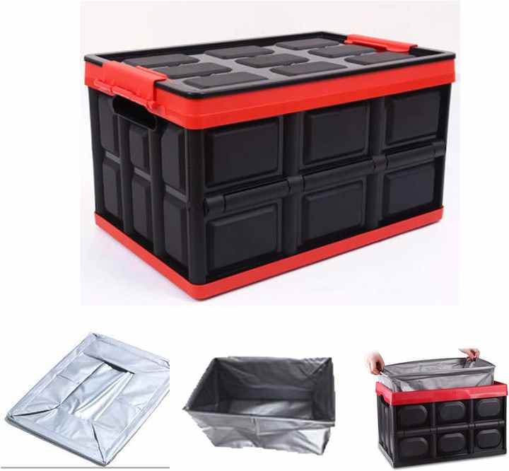 Stackable Plastic Storage Box Container Plastic Tote Folding Crates ...