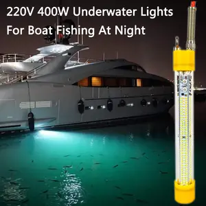 Weiß Grün 400W 220v Köder Angeln Tintenfisch LED Licht leuchtende Angels chein werfer Nacht fluor zierende LED Unterwasser Angeln Licht