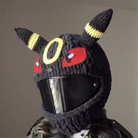 Gorros de Ganchillo Hechos a Mano con Dibujos Animados de Moda para Chicas, Adorable Funda Protectora de Felpa para Casco de Motocicleta, Moda Transfronteriza Personalizable