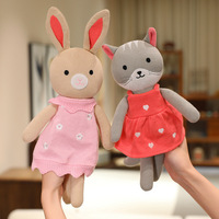 Peluche personnalisée faite main brodée au crochet, chat anime en fourrure, jouet doux avec rembourrage en coton PP, doudou pour enfants, cadeau de fête ODM