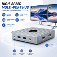 Docking Station 7-in-1 Thunderbolt 3/USB4 dengan Enclosure M.2 NVMe, HDMI 8K, USB 10Gbps, PD 100W, Maksimal 8TB