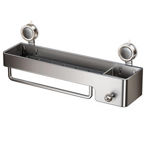 Étagère de salle de bain rectangulaire à fixation par ventouse, 1 niveau, durable, pour rangement d'angle sous évier ou toilettes, taille personnalisée 8-11,9 pouces - Product Image 3