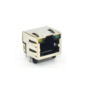 RJ45 Female Network Connector Shield 8P8C 8Pins Jack with LED