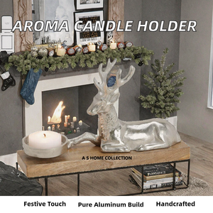 Yuyang Home Calentador de Aromas, Soporte para Incienso y Velas, Quemador de Cera Perfumada, Quemador de Aceites Esenciales de Aluminio, Navidad - Product Image 2