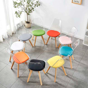 Dossier de chaise domestique Transparent bjflamingo, <span class=keywords><strong>pieds</strong></span> en <span class=keywords><strong>bois</strong></span> en plastique, chaise - Product Image 2