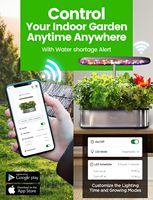 Système de culture hydroponique, kit de jardin d'herbes intelligent 12 pods intérieur, jardin intérieur, contrôlé par APP et WiFi, avec LED de croissance 24W