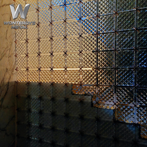 Paravent de luxe moderne personnalisable en métal, cadre en acier inoxydable 304, écran en verre cristal pour maison, hôtel, restaurant, <span class=keywords><strong>salon</strong></span> - Product Image 4