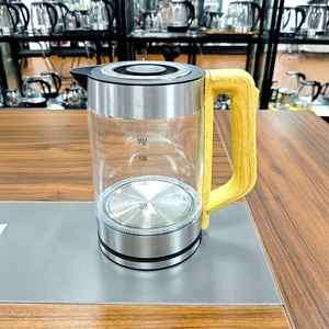 High Borosilicate Glass Cordless Electric Tea <b>Kettle</b> 304 Stainless Steel Base LED Light Auto Shut-Off Boil Dry 360 Household - Product Image 3