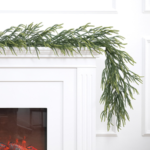Handmade Norfolk Pine Two-Tone PE Christmas Garland, Ideal for Living Room, Fireplace & <b>Door</b> Frame Decoration - Product Image 3
