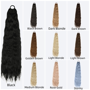 Tự nhiên sóng dài đuôi ngựa mở rộng dây rút lượn sóng đuôi ngựa tổng hợp chịu nhiệt phần mở rộng tóc đuôi ngựa cho phụ nữ - Product Image 6