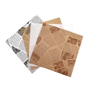 Custom Logo Hamburger Packaging Greaseproof Biodegradable Food Grade Wax Paper Butter Wrapping Paper for Packaging Virgin Accept