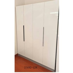 Modern Minimalist Wardrobe <b>Cabinet</b> with Drawers Flat Panel Hinged Doors MDF Material Freestanding <b>Bedroom</b> Furniture 37692-128 - Product Image 1