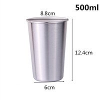 Mug de camping personnalisé en acier inoxydable 304, 16 oz, réutilisable, écologique, avec isolation thermique, pour barbecue, maison, bureau, fête