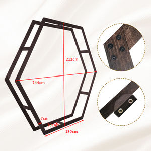 Heptagon double face en <span class=keywords><strong>bois</strong></span> massif de couleur naturelle 7ft Floor Standing Balloon Arch for Wedding Party Gauze Man Bouquet Background - Product Image 5