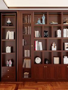 Grande libreria su ordinazione di legno solido di quercia con la scrivania di lusso della libreria della parete per la biblioteca della casa e dell'hotel per uso del salone - Product Image 3