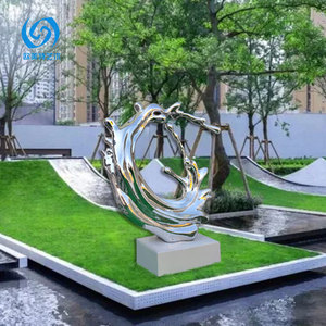 Escultura Abstracta de Onda en Acero Inoxidable para Jardín, Estilo Europeo y Americano, 1300*400*1650mm, Decoración Artística - Product Image 3