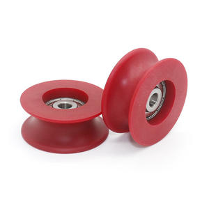 Poulies en nylon moulées par injection en gros, revêtues, de forme irrégulière, crochets en plastique en forme de U, roues de levage de cordes - Product Image 1