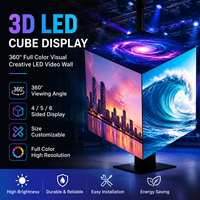 Pantalla LED Cúbica 3D de 360 Grados a Todo Color, Video Wall LED Creativo, Señalización Digital Publicitaria, Personalizable de 4/5/6 Lados