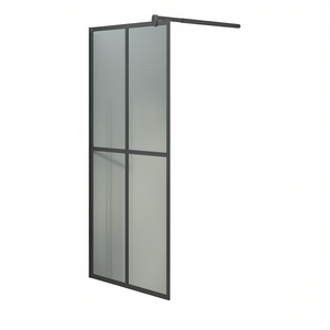 Mampara de Ducha de Vidrio Templado Oscuro con Marco y Puerta Corredera de 31.5x76.8 Pulgadas, Diseño Contemporáneo para Baño - Product Image 1