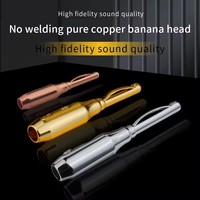 Connecteur banane en cuivre pur pour câble de haut-parleur DIY, fiches bananes mâles, connecteur jack bullet pour amplificateur OEM YY-BNN-S