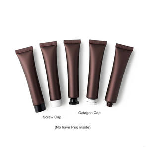 Tubo de extrusión de crema BB de plástico suave Marrón mate de 20ml 20g lápiz labial tubo vacío ojos para botella de esencia para mascarilla facial 20ml - Product Image 4