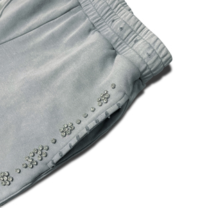 [Ready to Ship] Men's Heavyweight Cotton Sweatpants Distressed Flower <b>Stud</b> Elastic Waist Casual Trousers Wholesale - Product Image 3