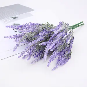 Vendita calda cinque rami Provence lavanda artificiale lavanda fiore pianta decorazione artificiale