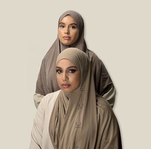 2023新デザインプレミアムジャージーラインストーンヒジャーブショールストレッチ手作りスカーフイスラム教徒女性オランダスカーフ - Product Image 5