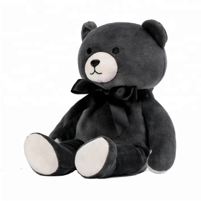 OEM ODM soft fur fabric animal baby organic stuffed toys custom logo black in bulk plush cute teddy bear