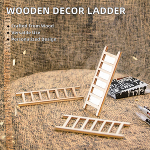 <span class=keywords><strong>Mini</strong></span> escalier décoratif <span class=keywords><strong>en</strong></span> <span class=keywords><strong>bois</strong></span> pour micro-paysage, marches simples avec porte féerique, accessoires de bricolage pour la décoration intérieure - Product Image 3