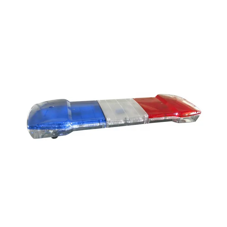 Barra de luz LED de advertencia para coche de policía, lente de PC roja y azul intermitente de alta intensidad