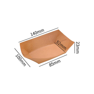 Barquettes alimentaires jetables en papier kraft, petites, recyclables, écologiques, pour plats à emporter - Product Image 3