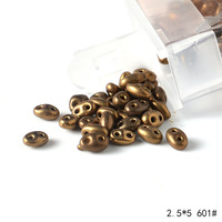Perles de riz en verre importées de la République tchèque en gros 2.5*5mm perles de riz électrolytiques à double trou accessoires matériels de bracelet perles en vrac