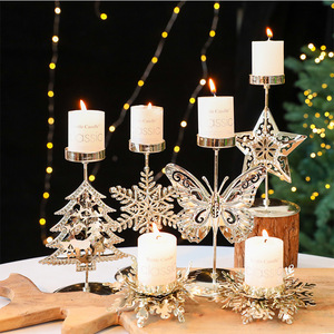 LINGKAI Christmas Metal Candle Holder Hollow Star Tree <b>Butterfly</b> Tabletop Candlestick Home Holiday <b>Party</b> <b>Decor</b> - Product Image 6