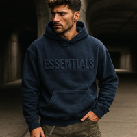 Sudadera con Capucha Extra Grande de Estilo Urbano Vintage para Hombre, Tejido Lavado, Logotipo en Relieve 3D, Personalizada, OEM