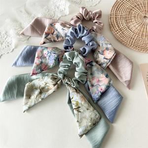 Lazos para el pelo de seda satinada con logotipo personalizado, lazos para el pelo Rosas y florales para mujer, venta al por mayor, novedad - Product Image 2