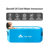 Baignoire à eau froide gonflable portable, bain de glace pliable pour la récupération, garantie de 2 ans